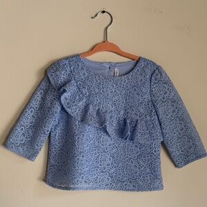 JANIE & JACK Sky Blue Lace Toddler Ruffle Blouse